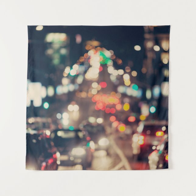 Night City: Retro Blurred Lights. Tapestry (Front)