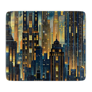 Night Cityscape Cutting Board
