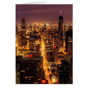 Night cityscape of Chicago