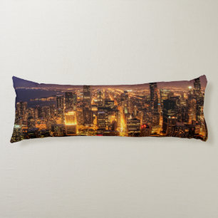 Night cityscape of Chicago Body Cushion