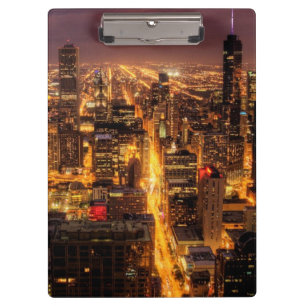 Night cityscape of Chicago Clipboard