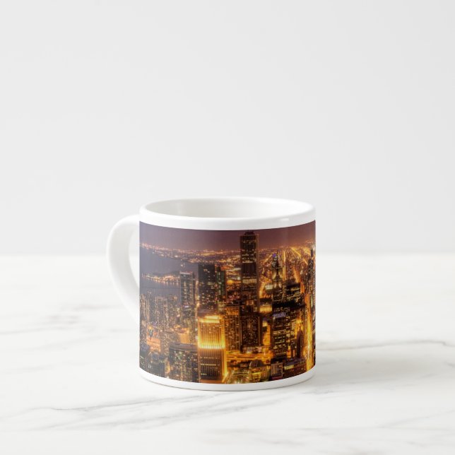 Night cityscape of Chicago Espresso Cup (Front Left)