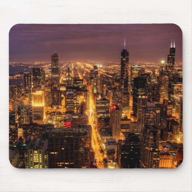 Night cityscape of Chicago Mouse Pad (Front)