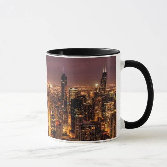 Night cityscape of Chicago Mug (Right)