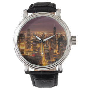 Night cityscape of Chicago Watch