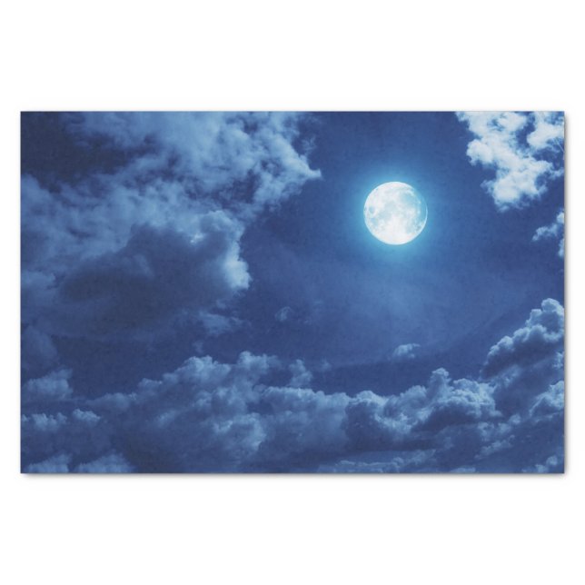 Night Clouds with Moon - Tissue Paper (Front)
