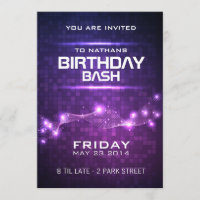 Night Club Style Birthday Invitation