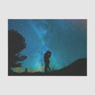 Night Couple Kissing Romantic Colourful Starrry Sk Tissue Paper