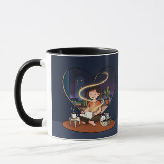 Night Creator Cosy Heart Window Art Mug