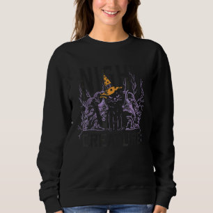 Night Creature Evil Black Cat with Wings Sweatshirt