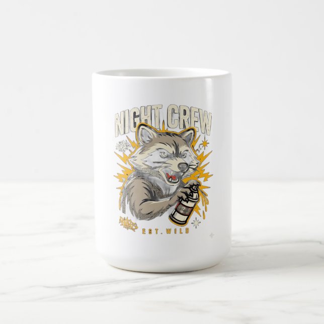 Night Crew Racoon Long Sleeve Coffee Mug (Center)