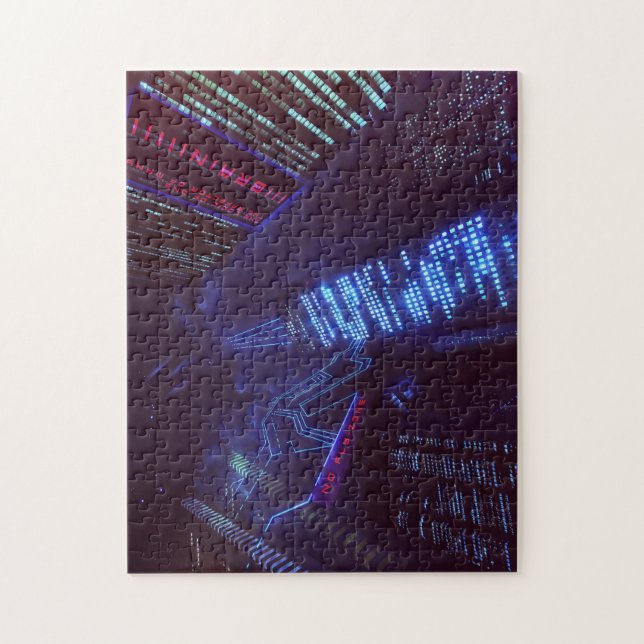 Night Cyberpunk Cityscape Jigsaw Puzzle (Vertical)