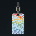Night Desert Cacti Rainbow BLue Pattern Watercolor Luggage Tag<br><div class="desc">Check out this cactus and moons pattern rainbow on blue on this cute luggage tag. Customise with an initial name or text - add your contact details on the backside. Hand painted by me for you! And be sure to check my shop for more products and designs! And of course...</div>