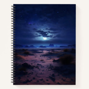 Night Desert Full Moon Notebook