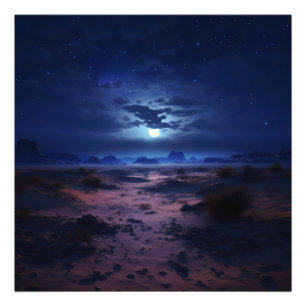 Night Desert Full Moon Photo Print