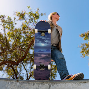 Night Desert Full Moon Skateboard