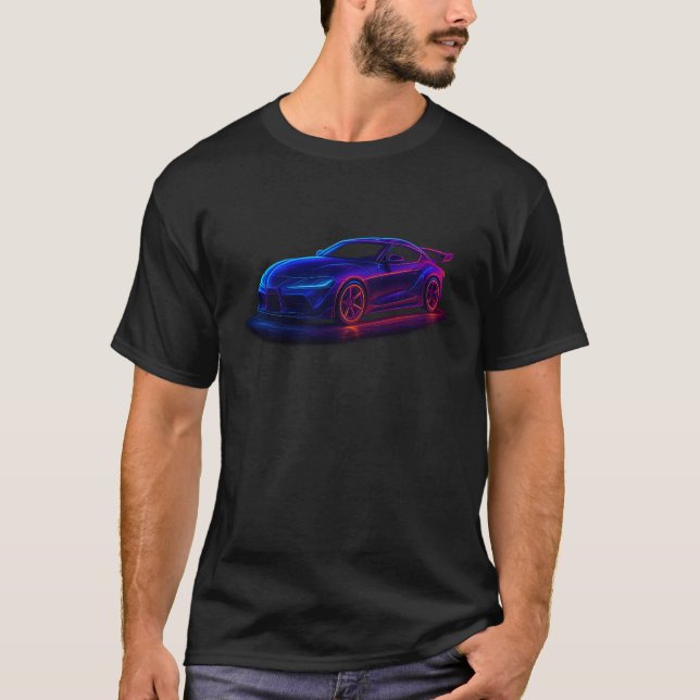 Night Drive – Glow Sports Car Shirt (Front)