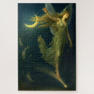 Night Fairy Riding On A Shooting Star Fantasy Art Jigsaw Puzzle