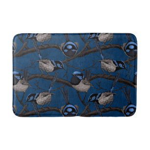 Night fairy wrens bath mat