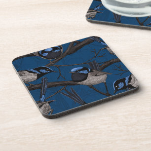 Night fairy wrens coaster