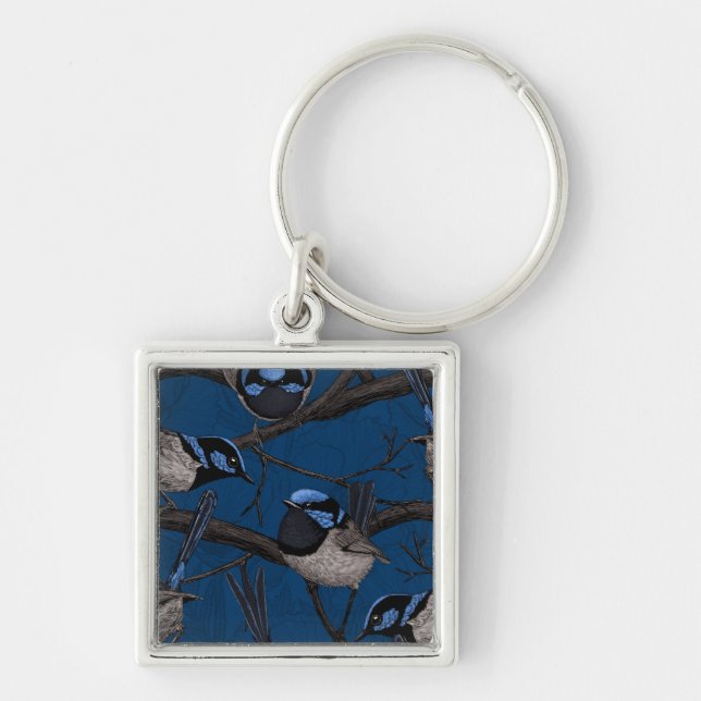 Night fairy wrens key ring (Front)