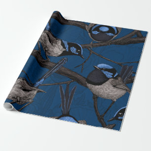 Night fairy wrens wrapping paper