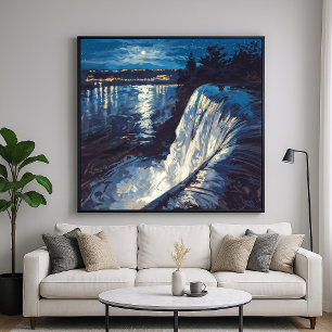Night Falls - Painterly Nature Illustration Style Poster