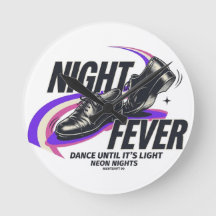 Night Fever Retro Motel Wall Clock