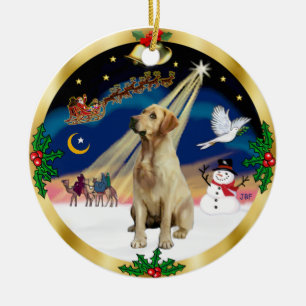 Night Flight #2  - Yellow Lab Ceramic Tree Decoration