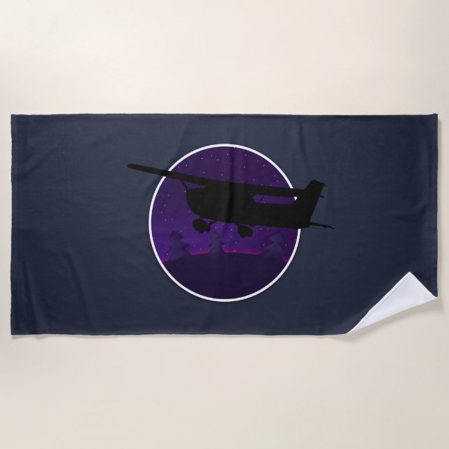 Night Flight ✈️ Beach Towel (Front)