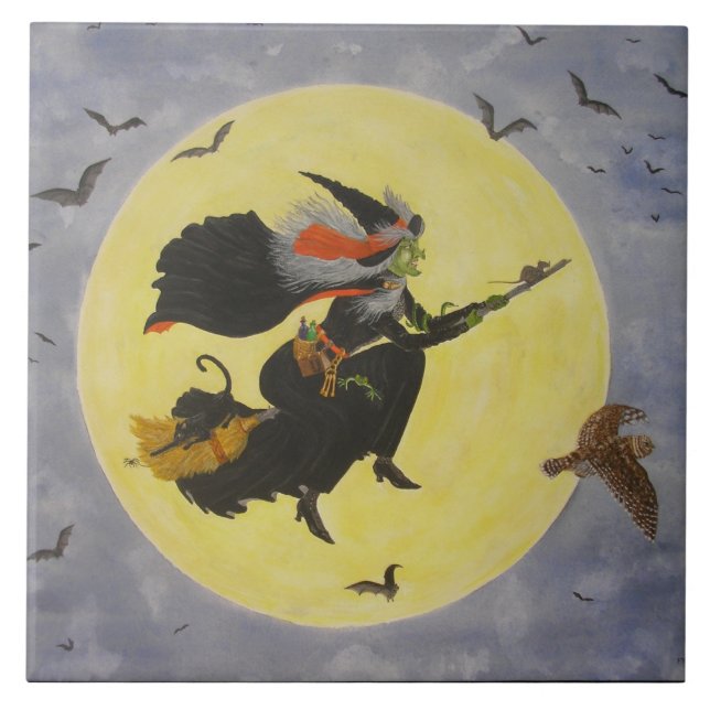 "Night Flight!" Ceramic Tile (Front)