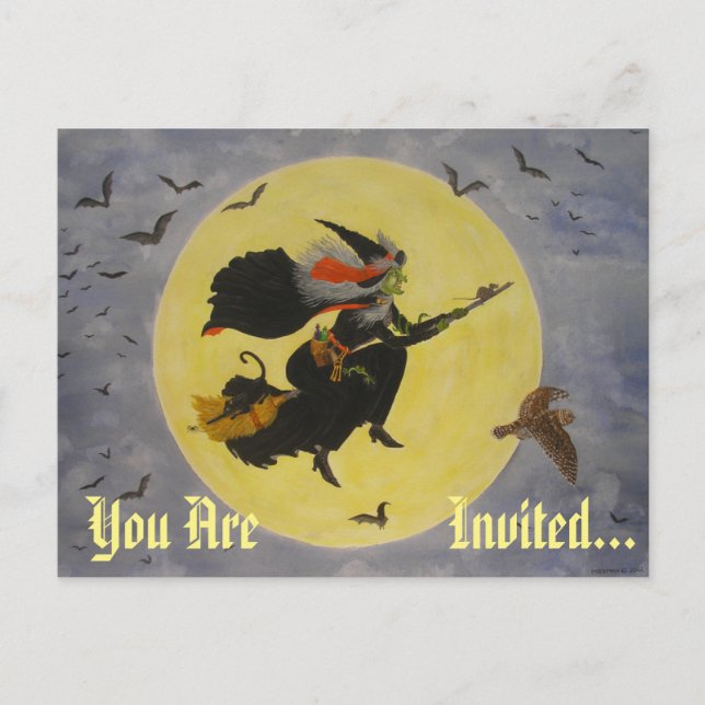 "Night Flight!" Invitation Postcard (Front)