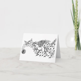 Night Flight Unicorn & Bird Notecard