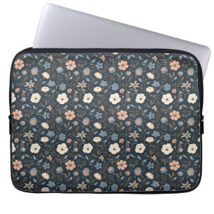 Night Floral Dark Botanical Aesthetic Laptop Sleeve
