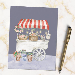 Night Flower Market Watercolor Cottagecore Art Postcard