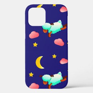 Night Flying Sheep with Moon, Stars and Clouds iPhone 12 Pro Case