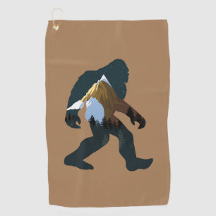Night Forest Bigfoot Golf Towel