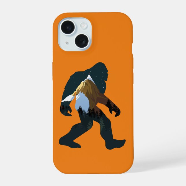 Night Forest Bigfoot iPhone 15 Case (Back)