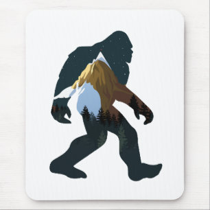Night Forest Bigfoot Mouse Pad