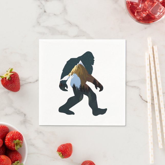 Night Forest Bigfoot Napkin (Insitu)
