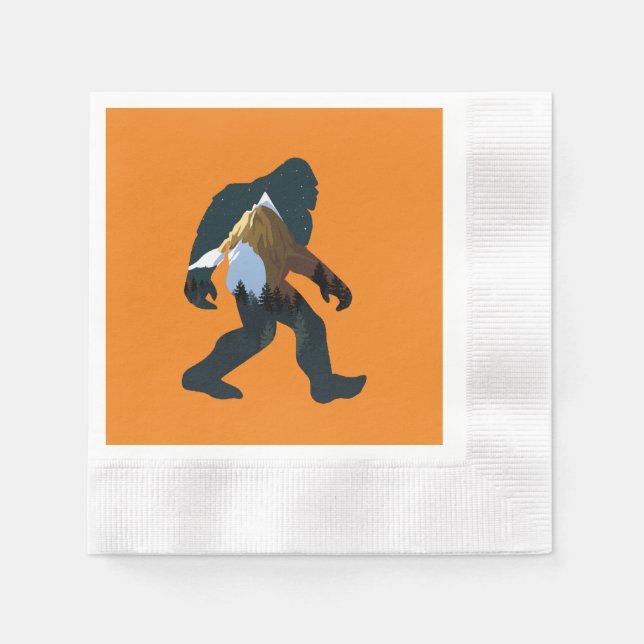 Night Forest Bigfoot Napkin (Front)