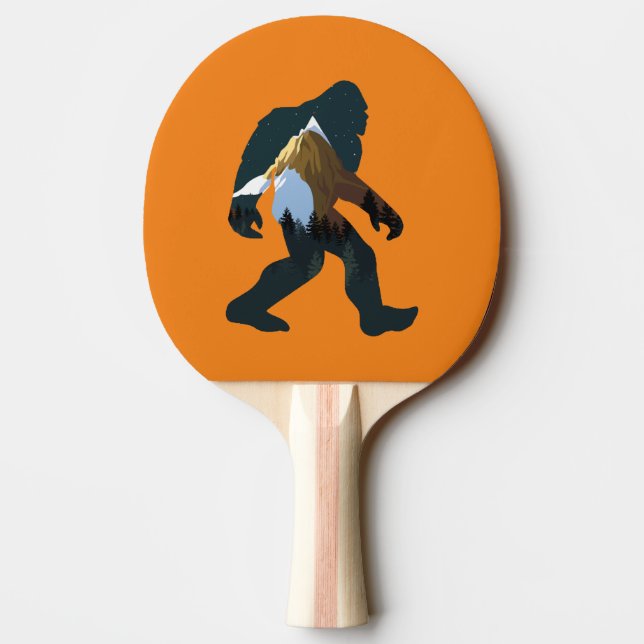 Night Forest Bigfoot Ping Pong Paddle (Back)