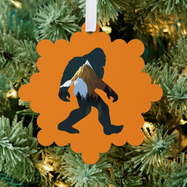 Night Forest Bigfoot Tree Decoration Card (Insitu (Tree))