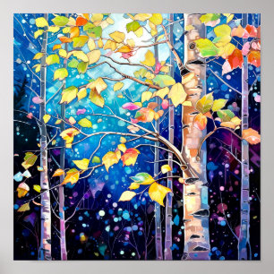 Night Forest Landscape Home Decor Poster