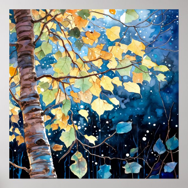 Night Forest Landscape Home Decor Poster (Front)