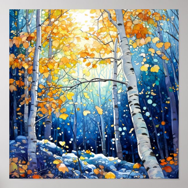 Night Forest Landscape Home Decor Poster (Front)