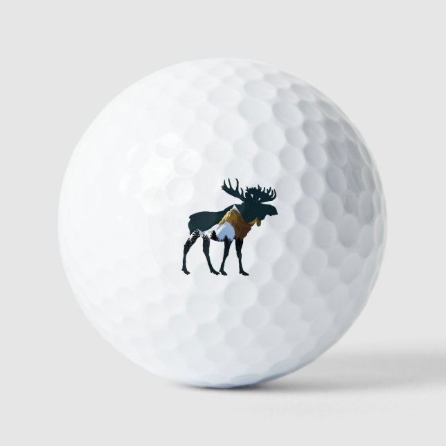 Night Forest Moose     Golf Balls (Front)