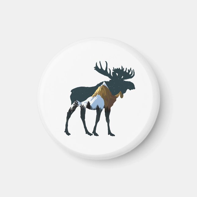 Night Forest Moose      Magnet (Front)