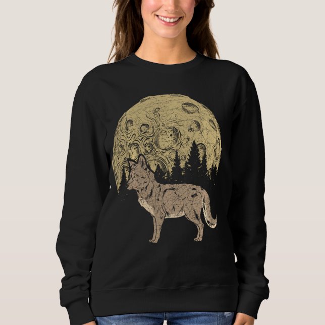 Night Forest Pack Animal Wildlife Wild Predator Mo Sweatshirt (Front)