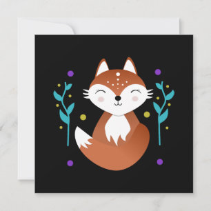 Night fox meditating at night thank you card